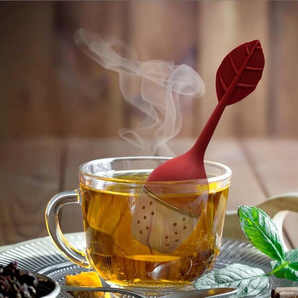 Teinfuser, løs te-si, silikone med rustfrit stål
