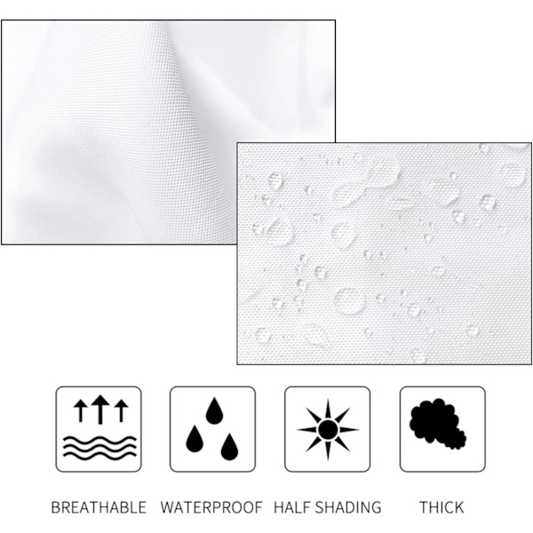 Mildew Proof Bruseforhæng 180x180cm, Maskinvaskbart Stof Sho