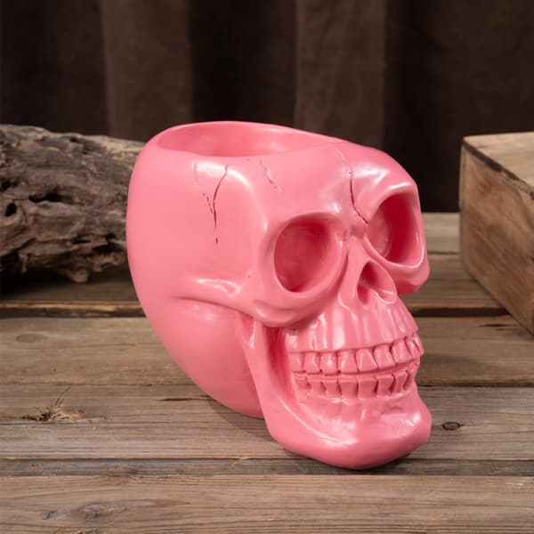 Pink kraniepenne- og blyantholder, kranienøglering, makeupbørsteholder