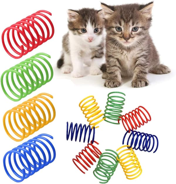 Färgglad interaktiv spiralformad kattfjäderleksak
