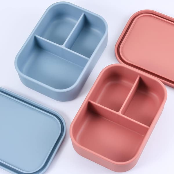 Silikon Bento Bokser Lunsjboks, Lekkasjesikker Lunsjboks,