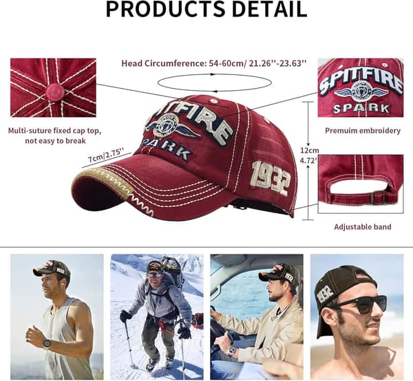 Herrehatt Retro Stil Pustende Unisex Bomull Baseball Cap Summe