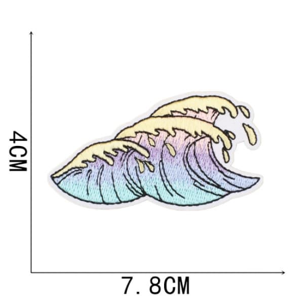 18 st Summer Waves broderade strykmärken