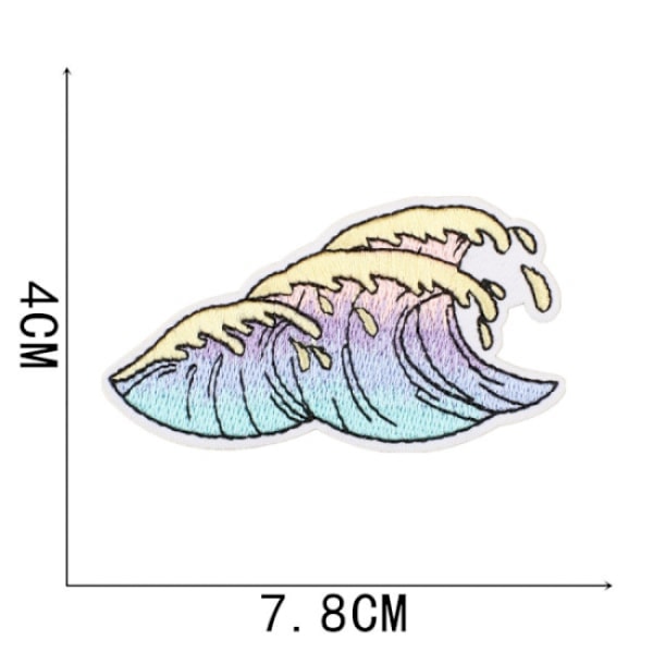 18 stk Summer Waves broderte strykemerker