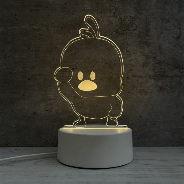 Sängbordslampa för sovrum, nattlampa, kreativ nyhet, LED-ljus för hemmet, söt djurformad nattlampa (liten gul anka)