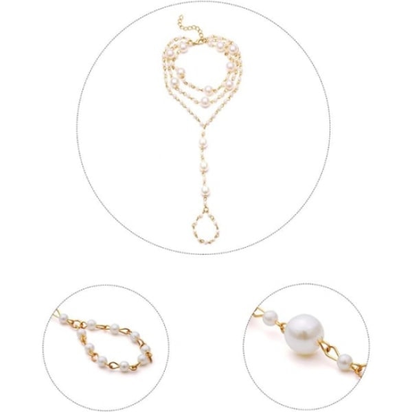 Elegant Perle Ankelkæde Guld Barfods Sandaler Bryllup Ankel BH