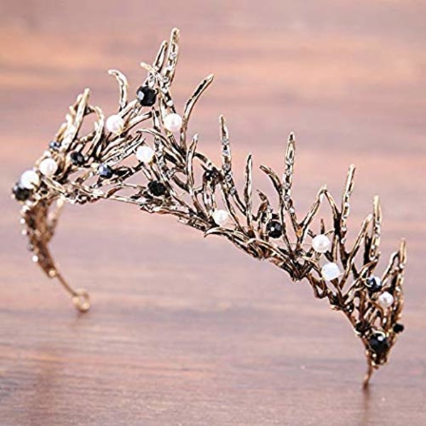 Iskrone Prinsesse Tiaraer, Krystal Brud Bryllup Hårbånd Ballerinaer Nøddeknækker Show til Cosplay (Bronze)