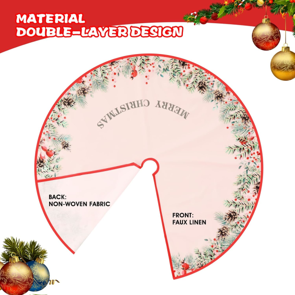 1pc Red Christmas Tree Skirt, Christmas Tree Base Cover, 36 Inch,