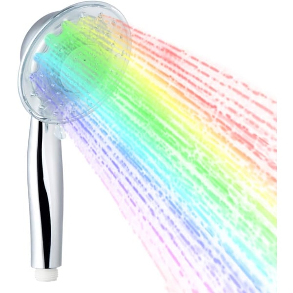 LED-duschhuvud Handdusch med 7 färgskiftande duschhuvud justerbart vattenflöde