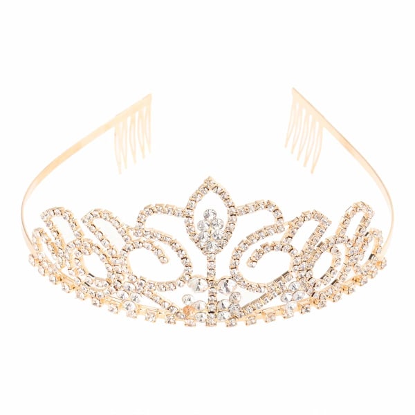 Rhinestone Bryllup Tiara Brud Krone Tiara (1 Stykke Gull)