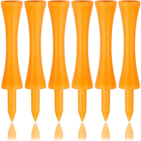 100 Pack Plastic Golf Tees - Orange 70mm