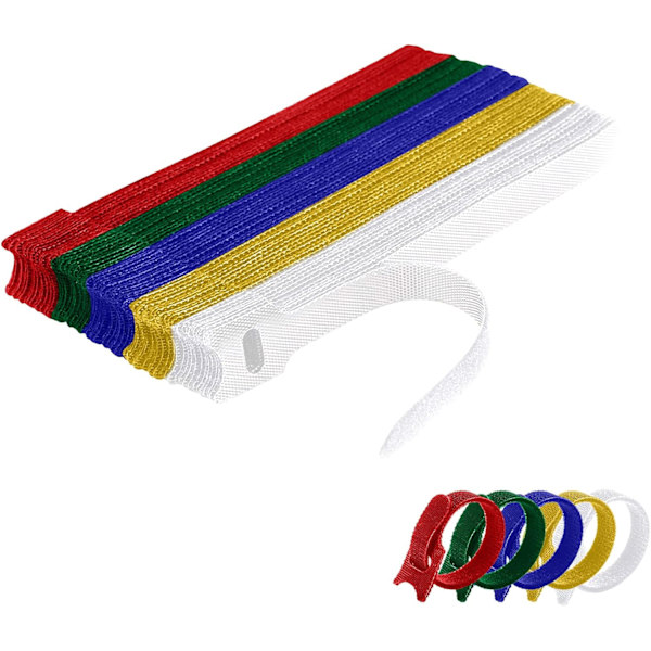 Kabelbindere [50 stk], Kabelstropper, Gjenbrukbare Kabelbindere, Kabel Sto