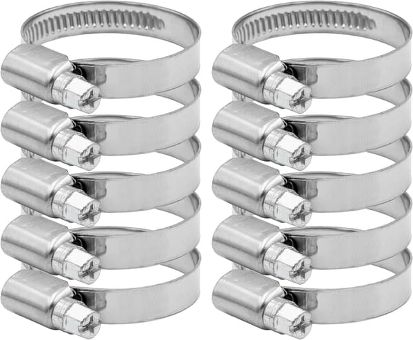 Rostfria slangklämmor diameter 40-63mm 10 st
