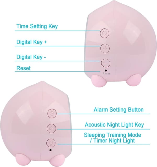 Børnevækkeur Lysende Digital LED Lampe Vækkeur Nat