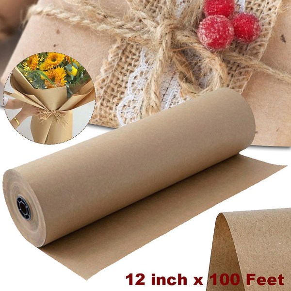 12 tommers 30 meter brun kraftpapirrull for bryllup bursdag