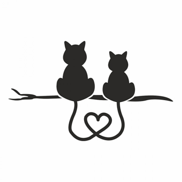 Katter i kärlek vinyl väggdekal