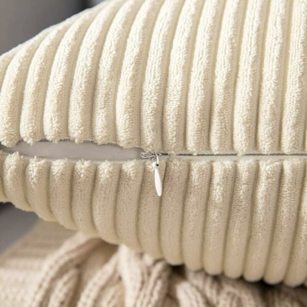 Sæt med 2 45x45cm Beige Dekorative Fløjls Pudebetræk Sofa Sof