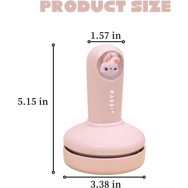 (Pink) Mini Desktop Vacuum Cleaner, Cute Animal Shape, USB Rechar