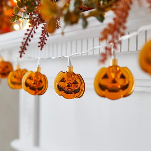 Lights4fun Gresskar Fe Lys, Halloween Lys med 10 Varme Wh