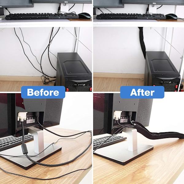 Kabelskjuler Kabelorganisator【4 Pak x 50cm】, Skjul Ledninger Hylstre Fleksibel