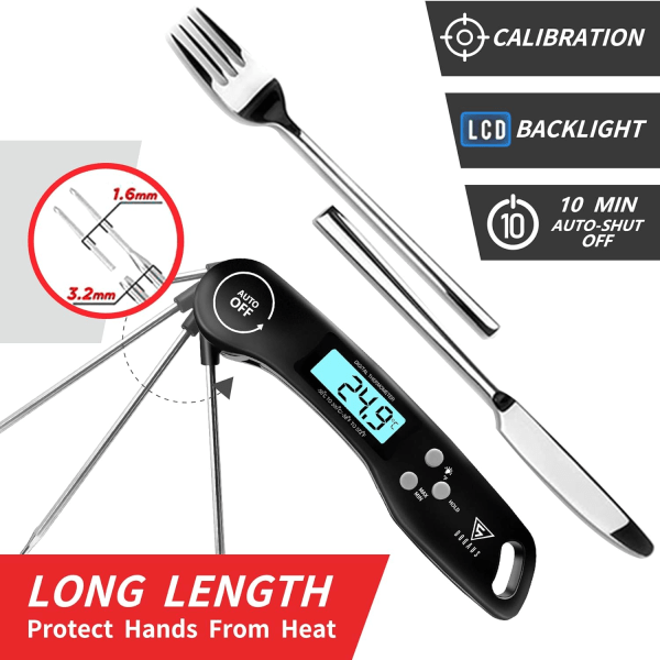 Kötttermometer, 3s snabbavläsande matlagnings termometer, kött Th
