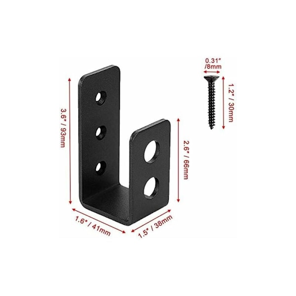 2-pack kraftiga ståldörrfästen för 2x4 dörrar, U-formade säkerhetsfästen