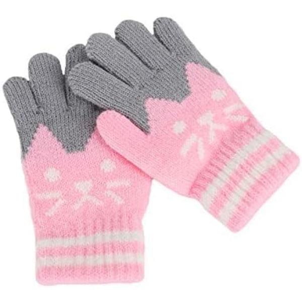 1 par rosa 2-6 år hansker vinter høst varm full-finger mitte