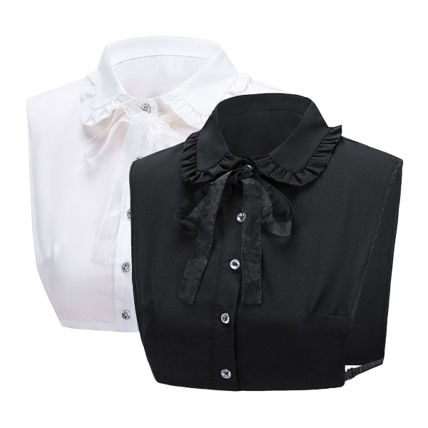 Avtakbar falsk krage halv skjorte falsk krage bluse floral blonder