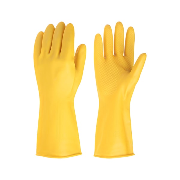 5 par gula hushållshandskar i latex, tjocka, vattentäta