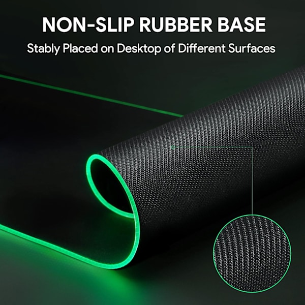 800 x 300 x 4mm RGB Gaming Mouse Pad, 9 LED-farver, 12 lyseffekter