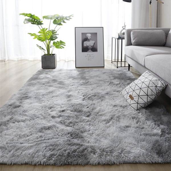 (80x160cm, Grå) Mjuk och fluffig matta, halkfri matta för sovrummet L