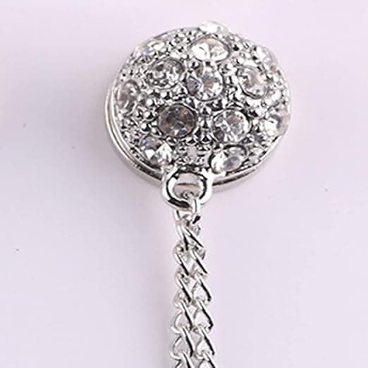 1st glänsande strass broschnål Magnetisk långkedja säkerhetsnål Fa