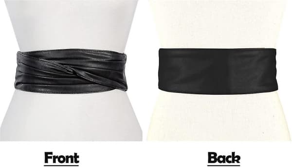 Sort bredt justerbart damebælte til tøj Damelæderbælte