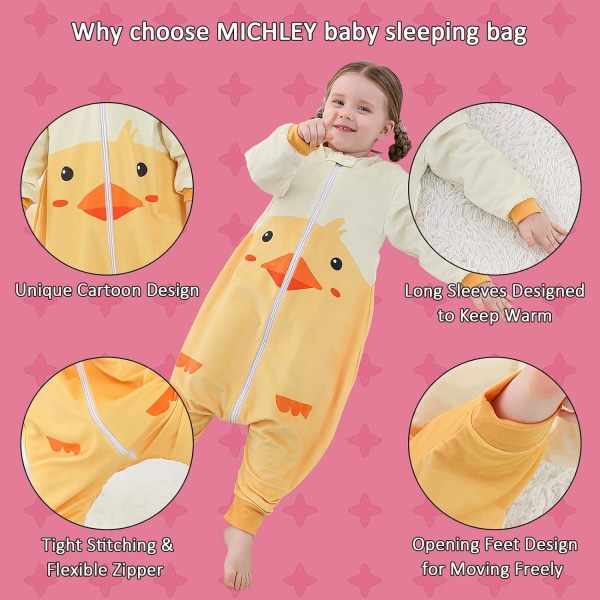 Baby Sovepose Sekk Lang Ermet med Fødder Vinter Swaddle Weara