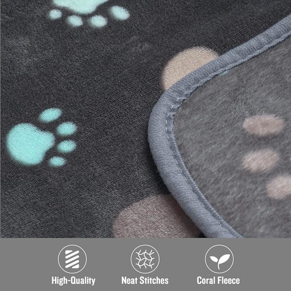 3 kappaletta harmaa Paw Ultra-Soft Plush Koira/Kissa Peitto Medium (80 * 70