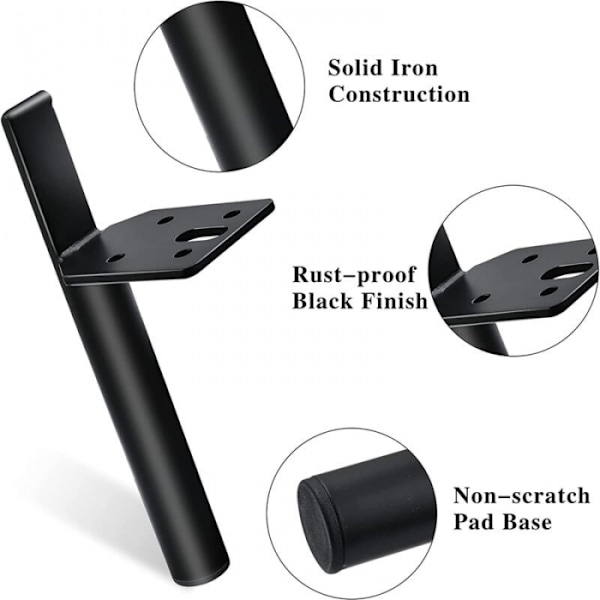 4-pack 13 cm moderna möbelben, ersättningsben för skåp, Tabl
