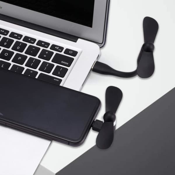 2-pack USB mini-fläkt, telefonfläktar, mini bärbar dator mobil dator co