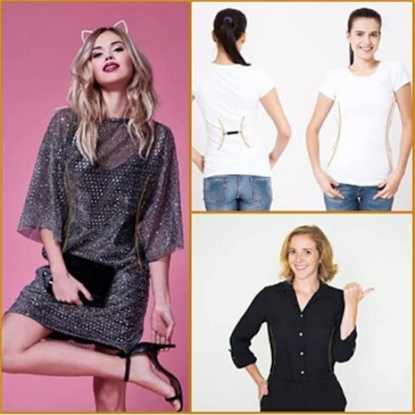 2 stk. fit kjole cinch clips cardigan clip HVID hvid&sort