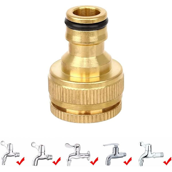 1/2 og 3/4 med messinghane-adapter, hane-adapter, slangehane