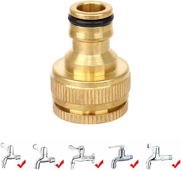 1/2 og 3/4 med messingkranadapter, kranadapter, slangekran