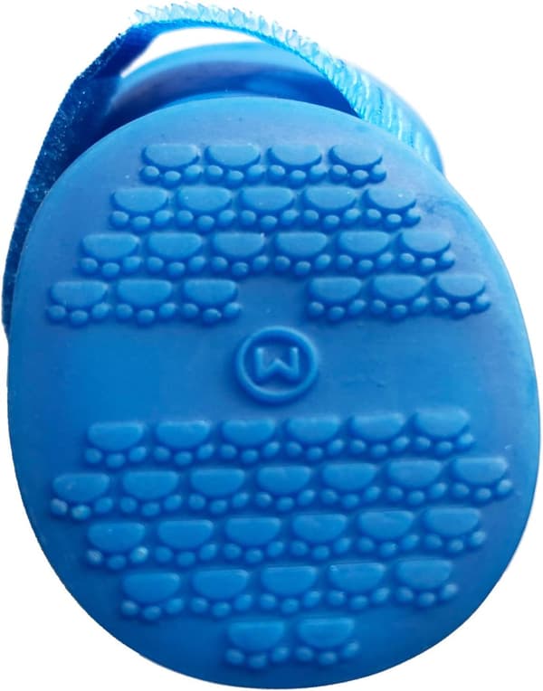 4 stk. M (5 cm × 4,2 cm, blå) regnstøvler til hunde, silikone hund
