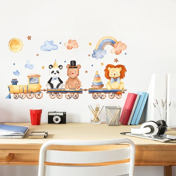 Karhuseinätarrataustakuva Söpö eläinkuvioinen lastentarhan koristeellinen seinätarra