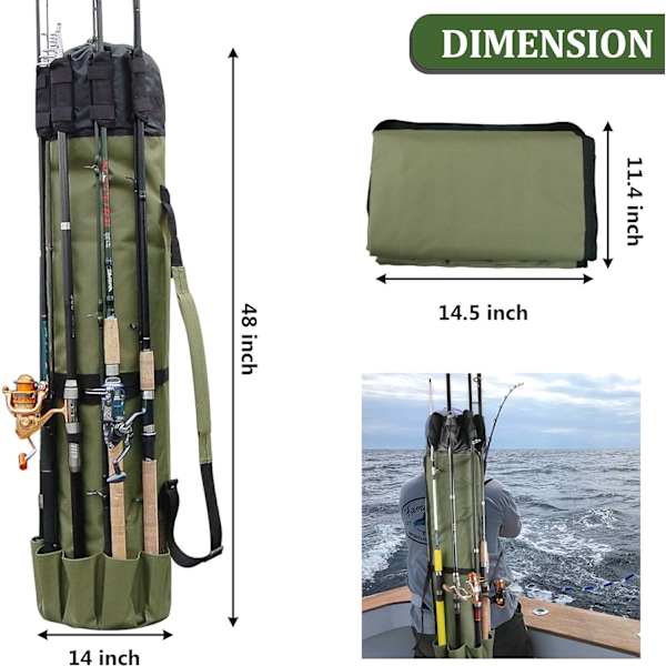 Fiskepose Stangposeholder Fiskeposeholder Etui Rommer 5 Stang