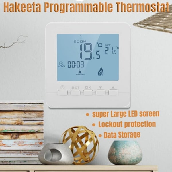 Hemprogrammerbara termostater RF trådlös intelligent flamskydd