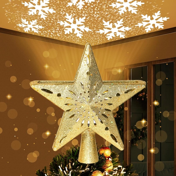 Christmas Tree Topper, joulukuusentähti LED Snowflake Pro