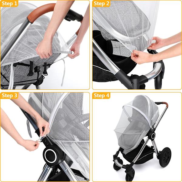 Myggnät Barnvagn Universell Baby Myggnät med Elastisk St