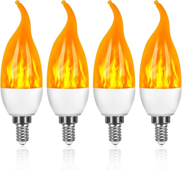 4 Pak 3W E14 LED Pære Flammeeffekt Pære med 3 Lys