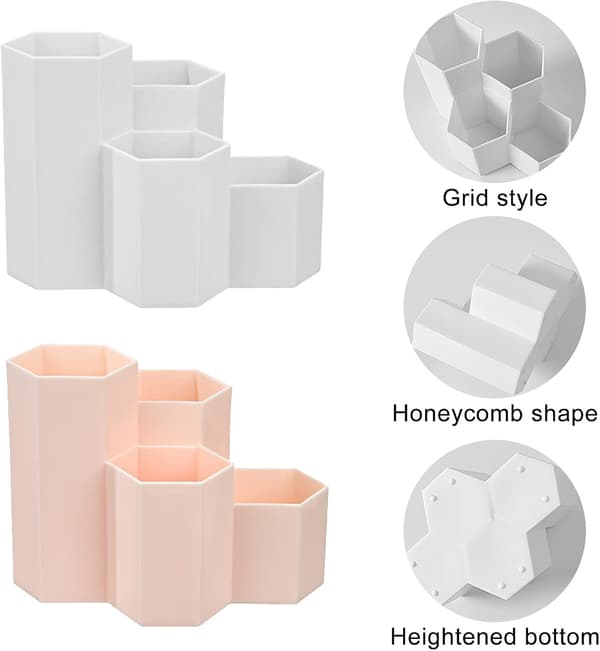 Plastik Hexagonal Penneholder, Multifunktionel Penneholder, Plastik Pen