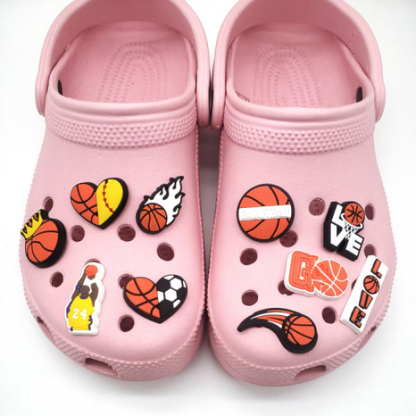 10 stk. 3D Clog Sandaler Ornament (Basketball), Sko Charms, Søde Sko Ornamenter til Clogs Sko Armbånd DIY