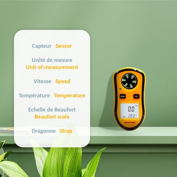 Digital Anemometer - Vindhastighetsmätare + Temperatur + Beaufort